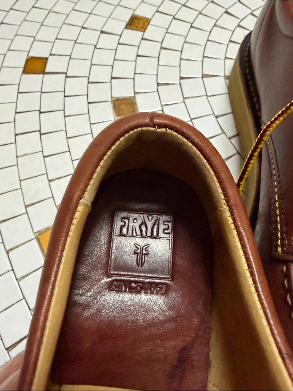 Men's Brown Leather Moc Toe Casual Shoes with Yellow Laces